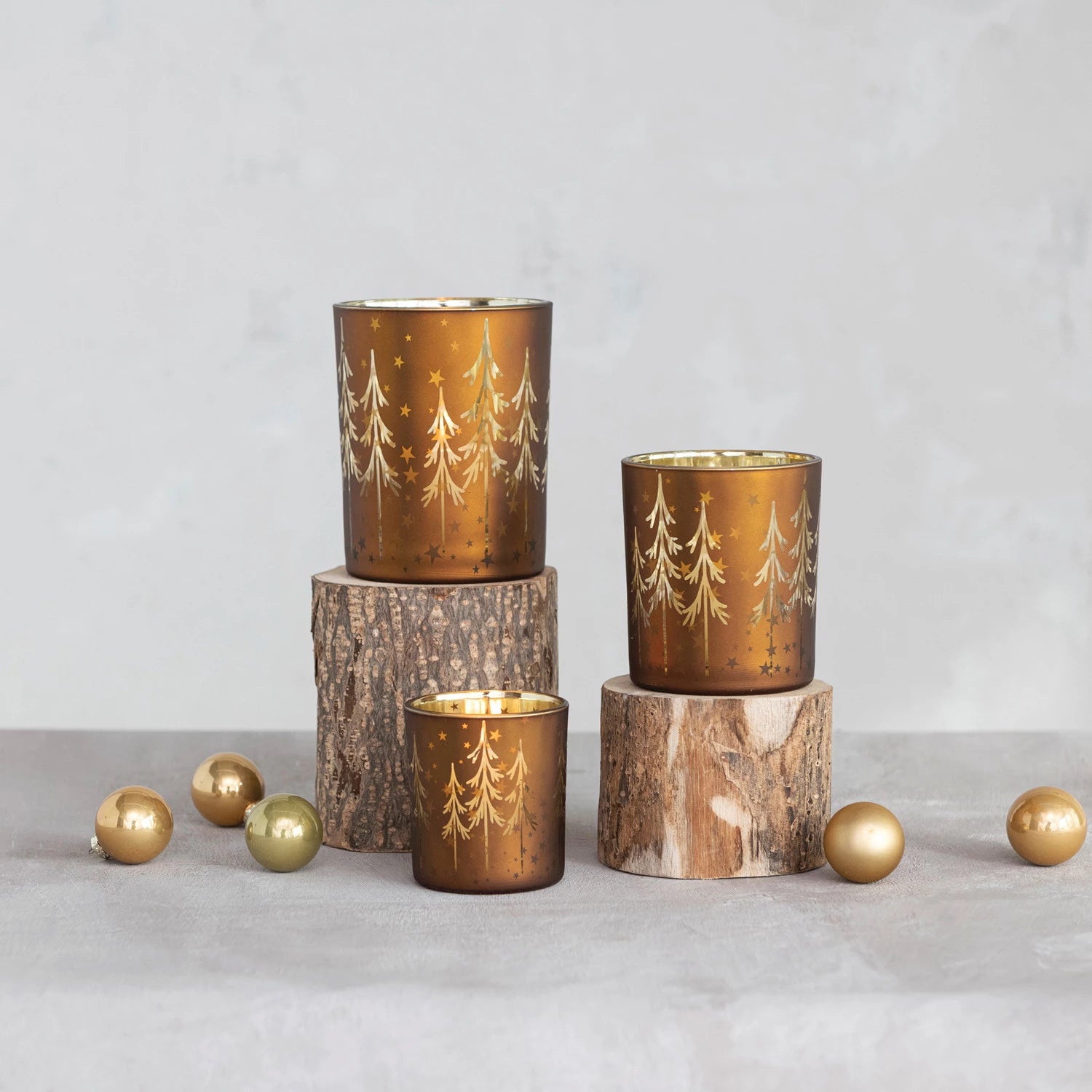 Copper Etched Votive Holder