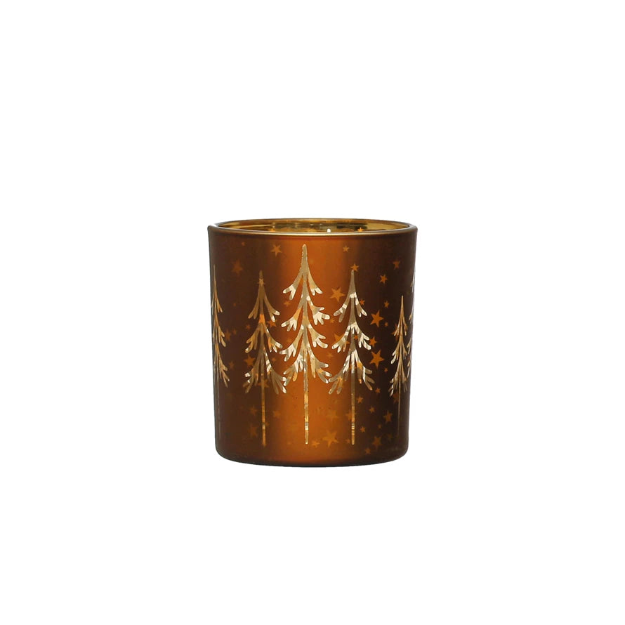 Copper Etched Votive Holder