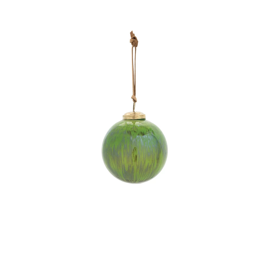 4" Marbled Ball Orn - Green