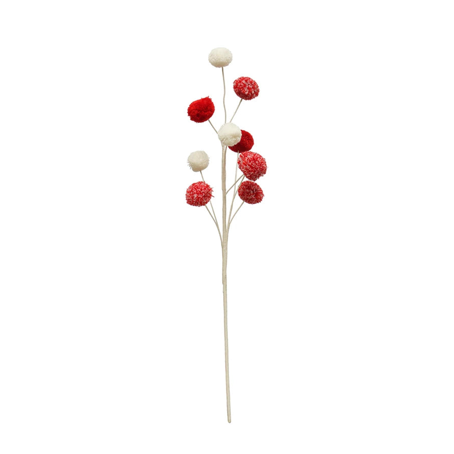 23" Pom Pom Spray - Red & Wh