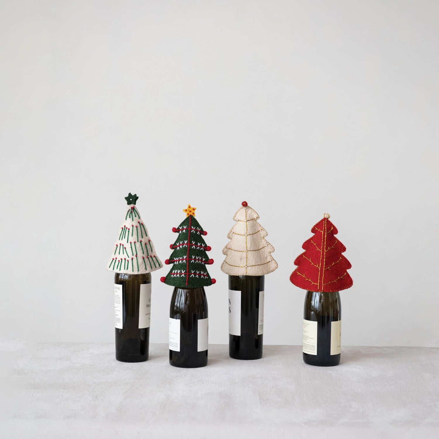 Wool Felt Tree Bottle Topper