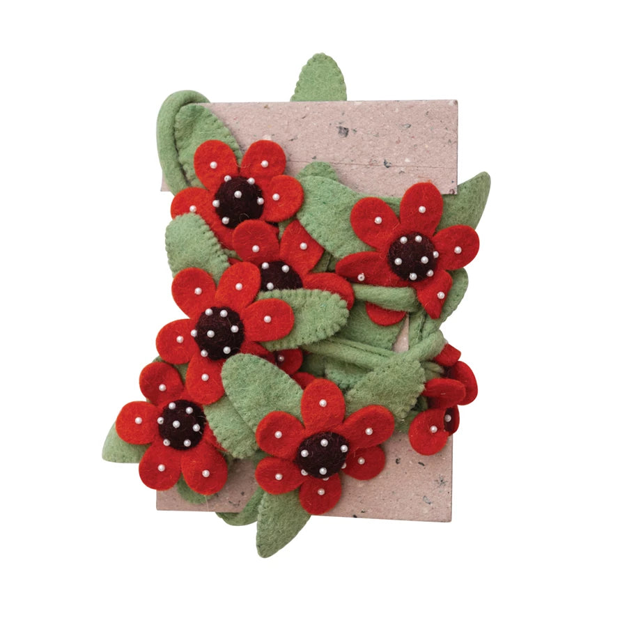 72" Felt Flower Garland w/Bead