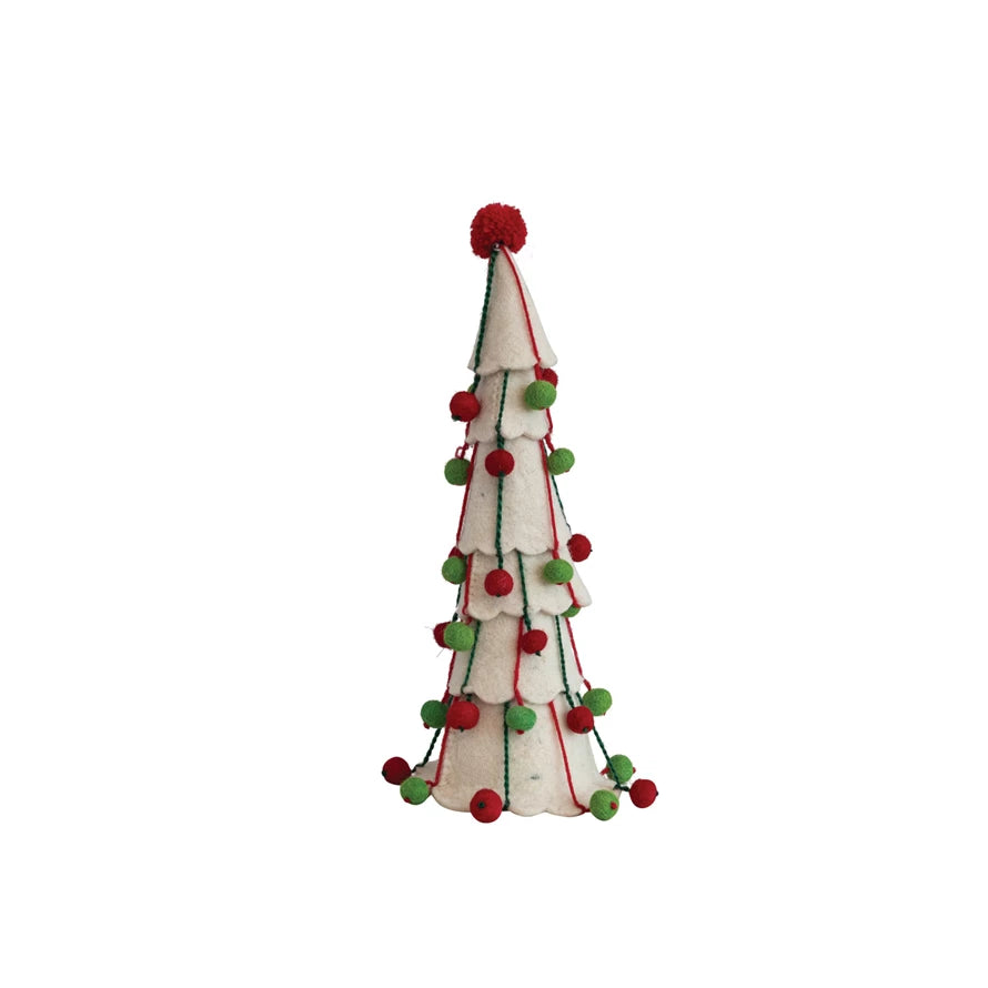 4x13 Cr/Red/Gr PomPom Tree