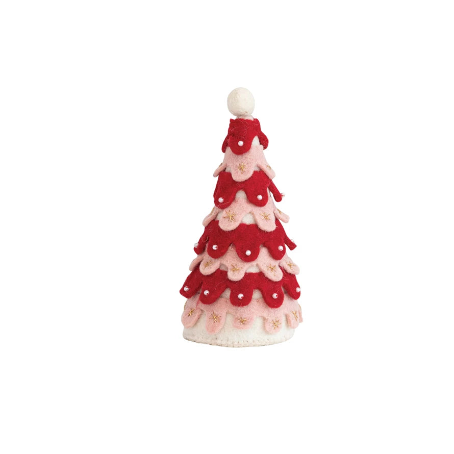 9" Felt Tree w/Beads & PomPom