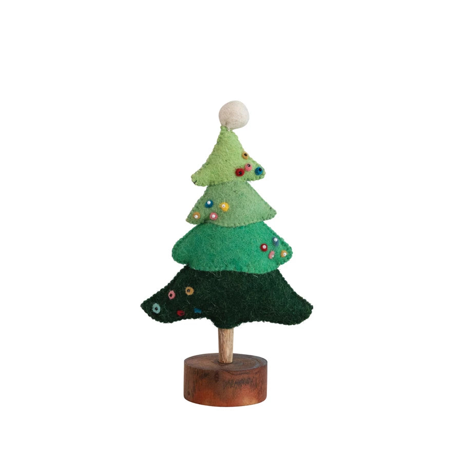 Wool Felt Tree Green Ombre