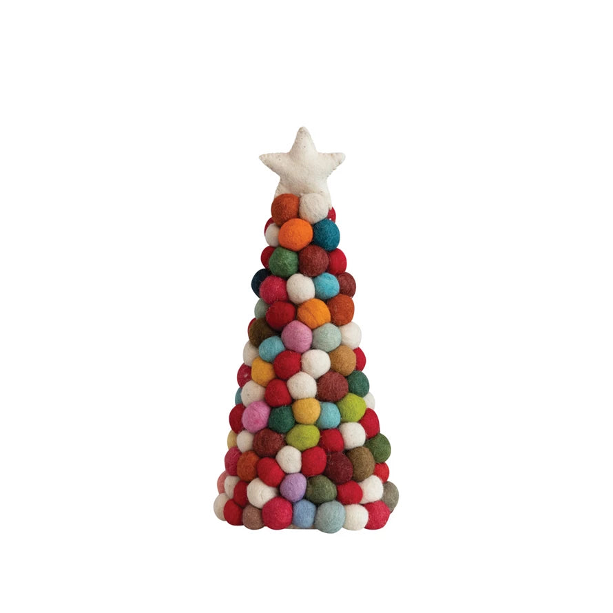 12" Pom Pom Multi Tree w/Star