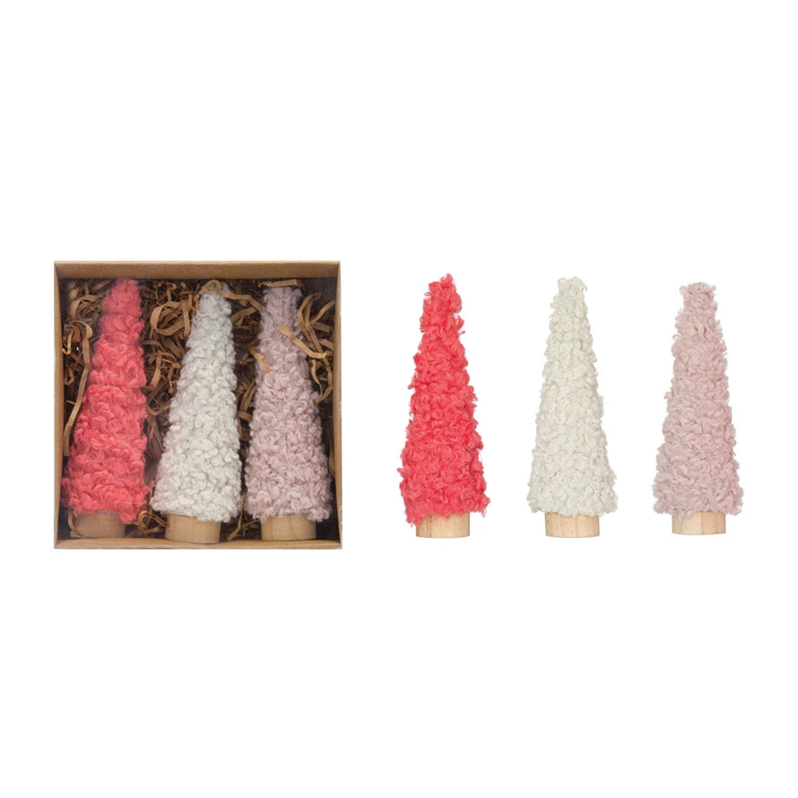 Fabric Trees w/ Wood Bases - P