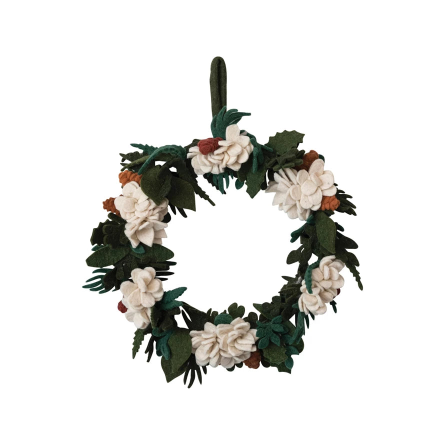 Leaf/Flower Felt Wreath