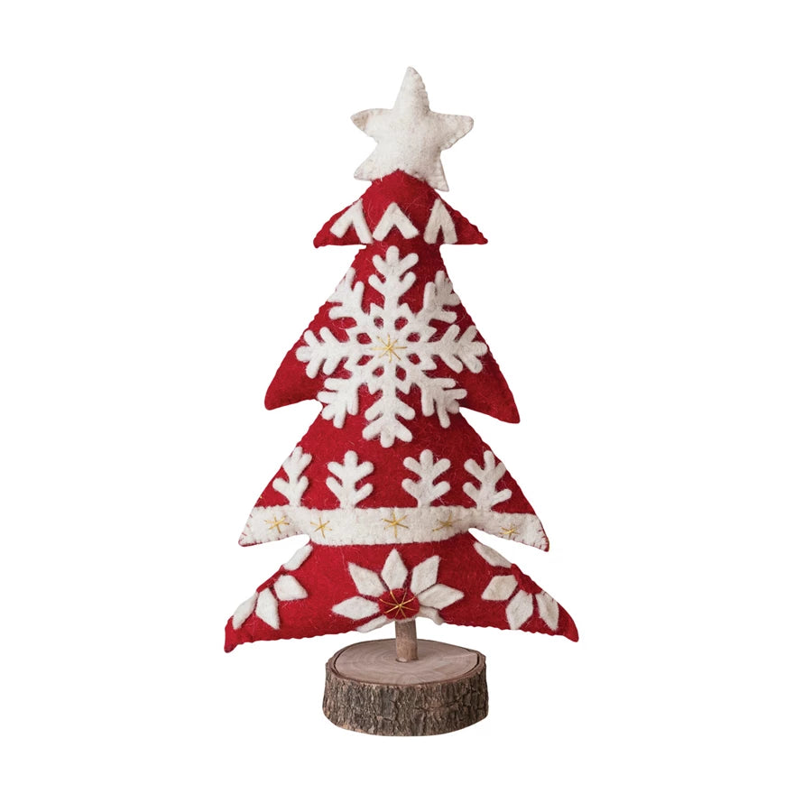 Red/White Felt Tree