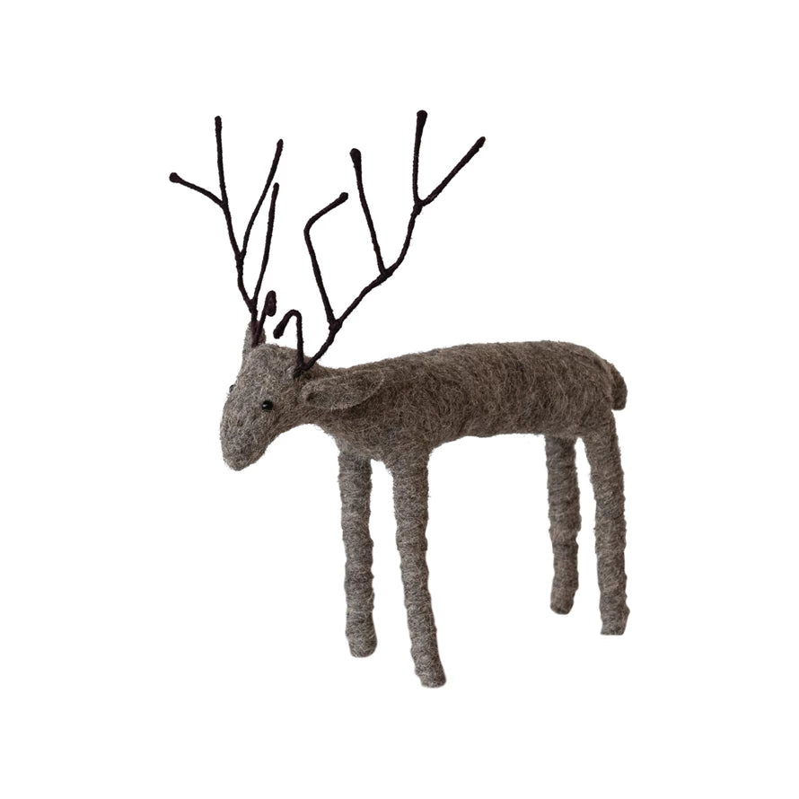 Felt and Wire Grey Reindeer