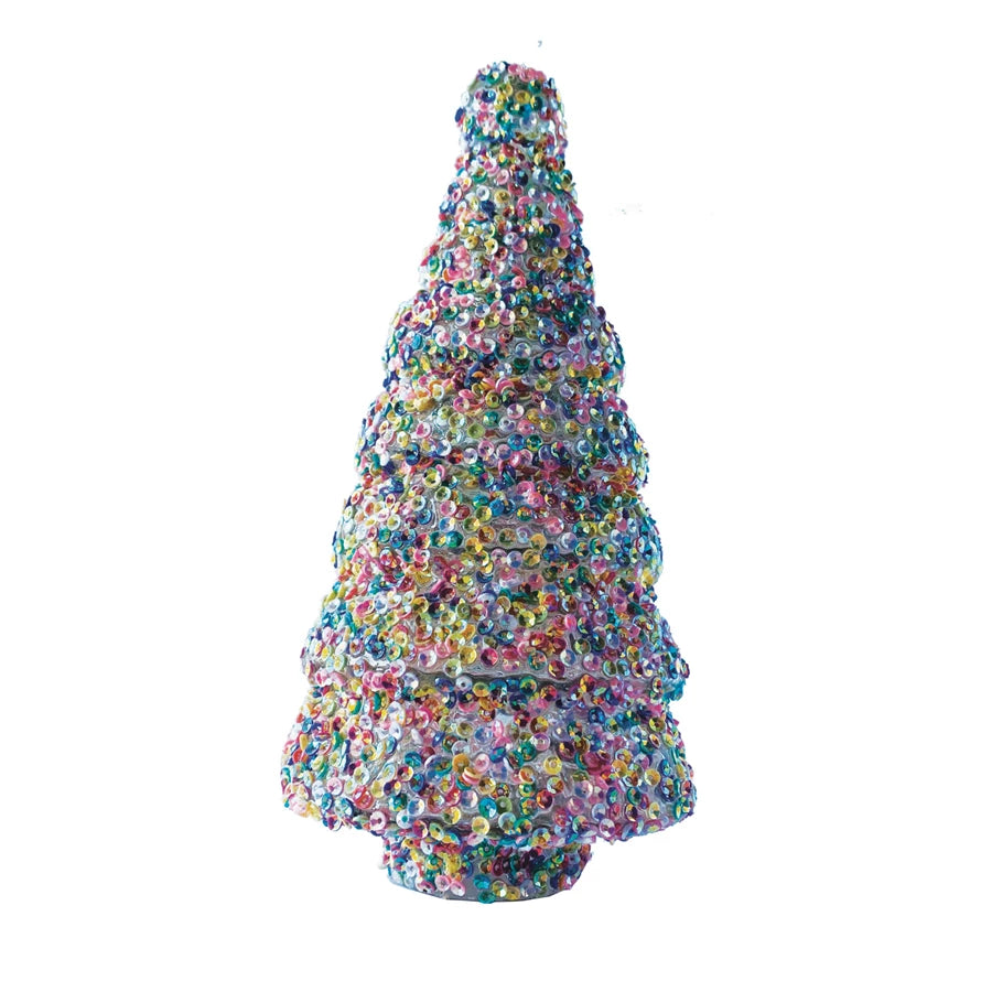 Recycled Glass Tree w Sequins