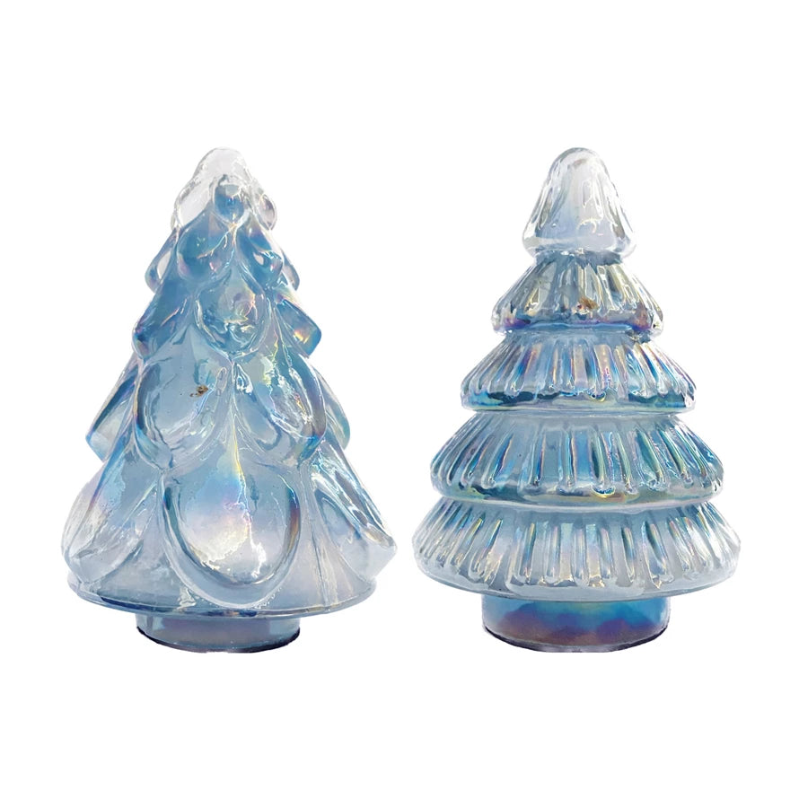 Iridescent Blue Glass Tree