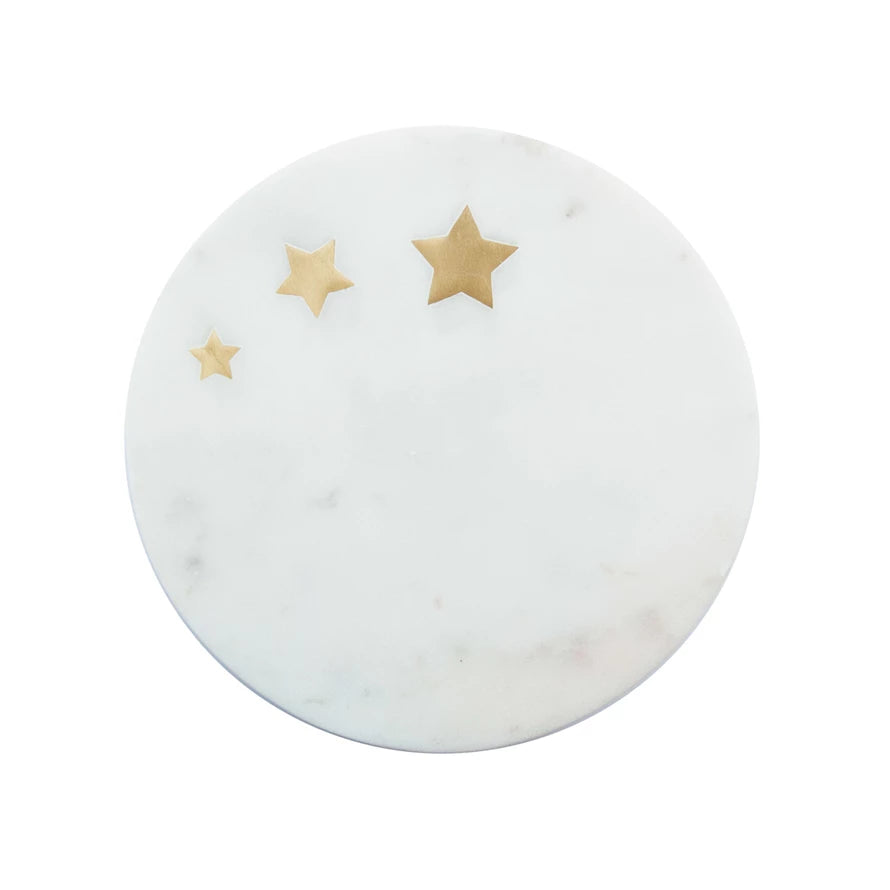 Marble Pedestal, Brass Stars