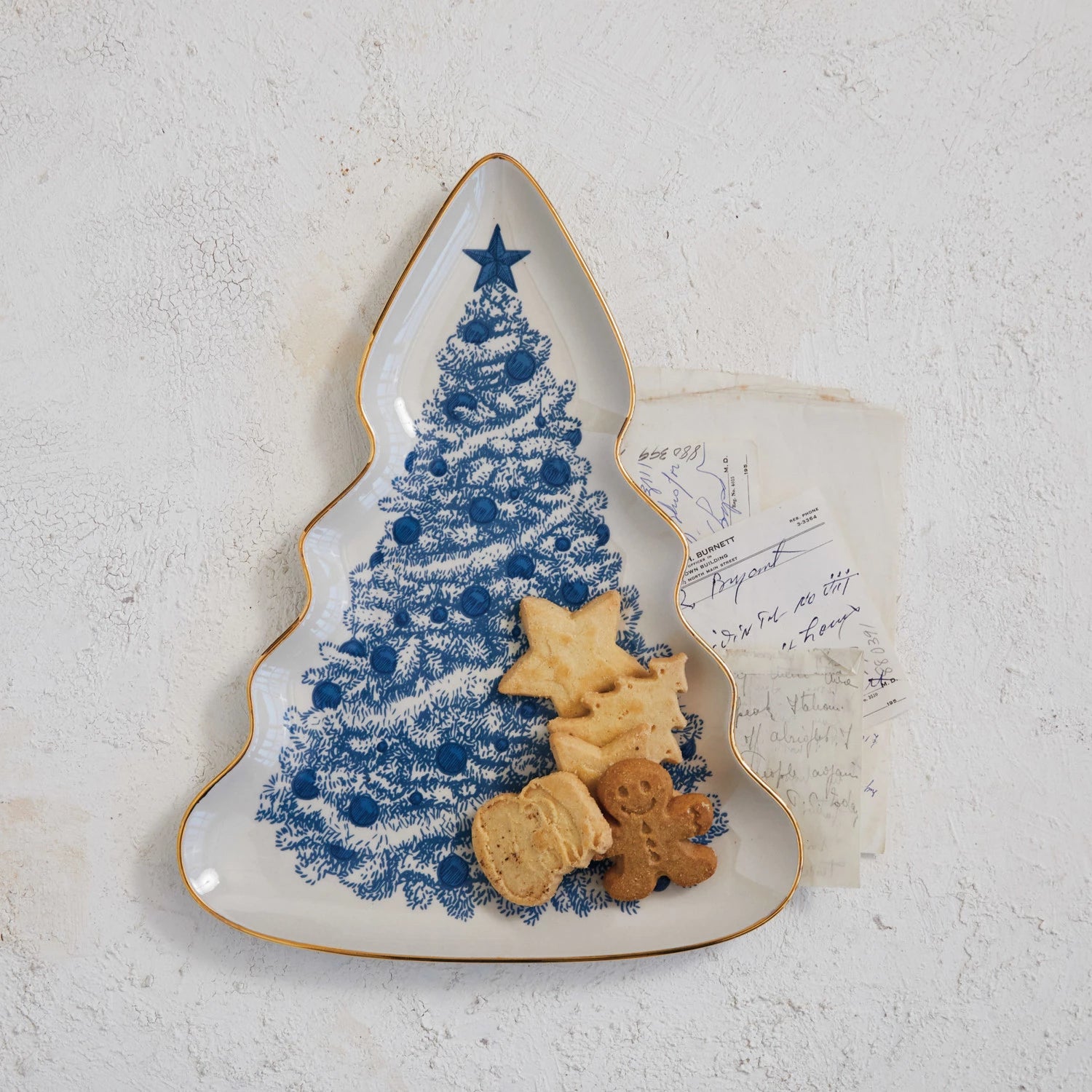 Blue Xmas Tree Serving Plate