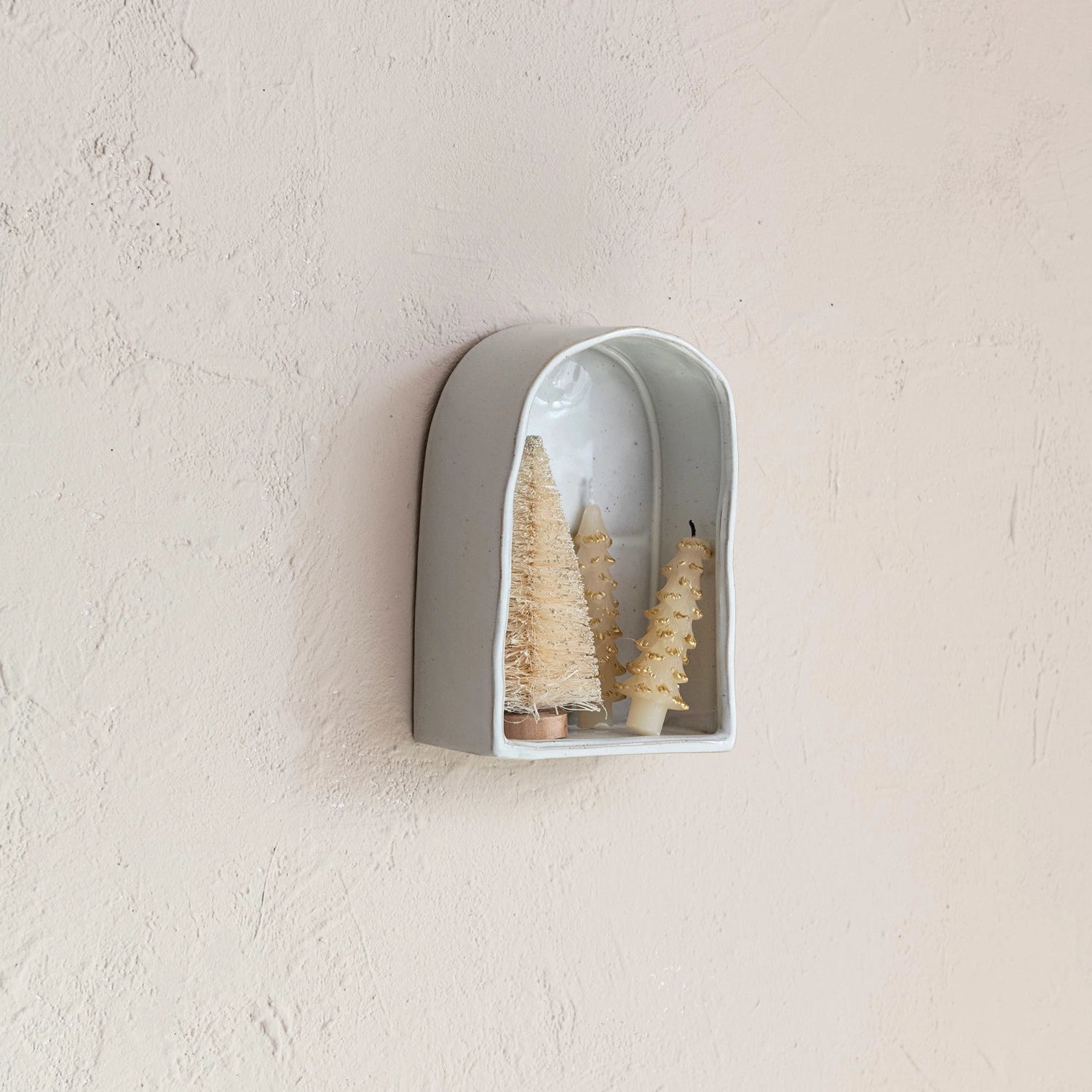 Stoneware White Wall Shelf