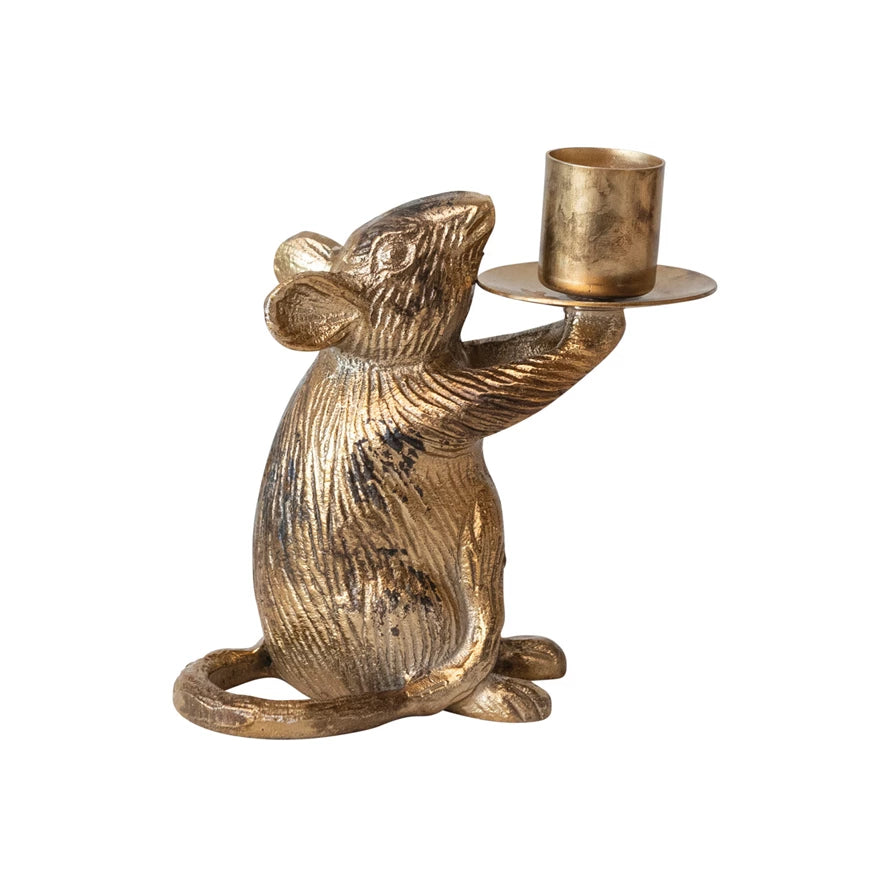 Gold Mouse Taper Holder