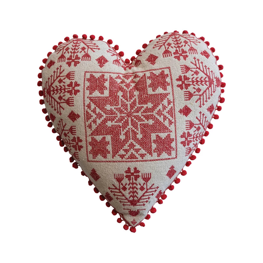 Heart Shaped Pillow Pom Trim