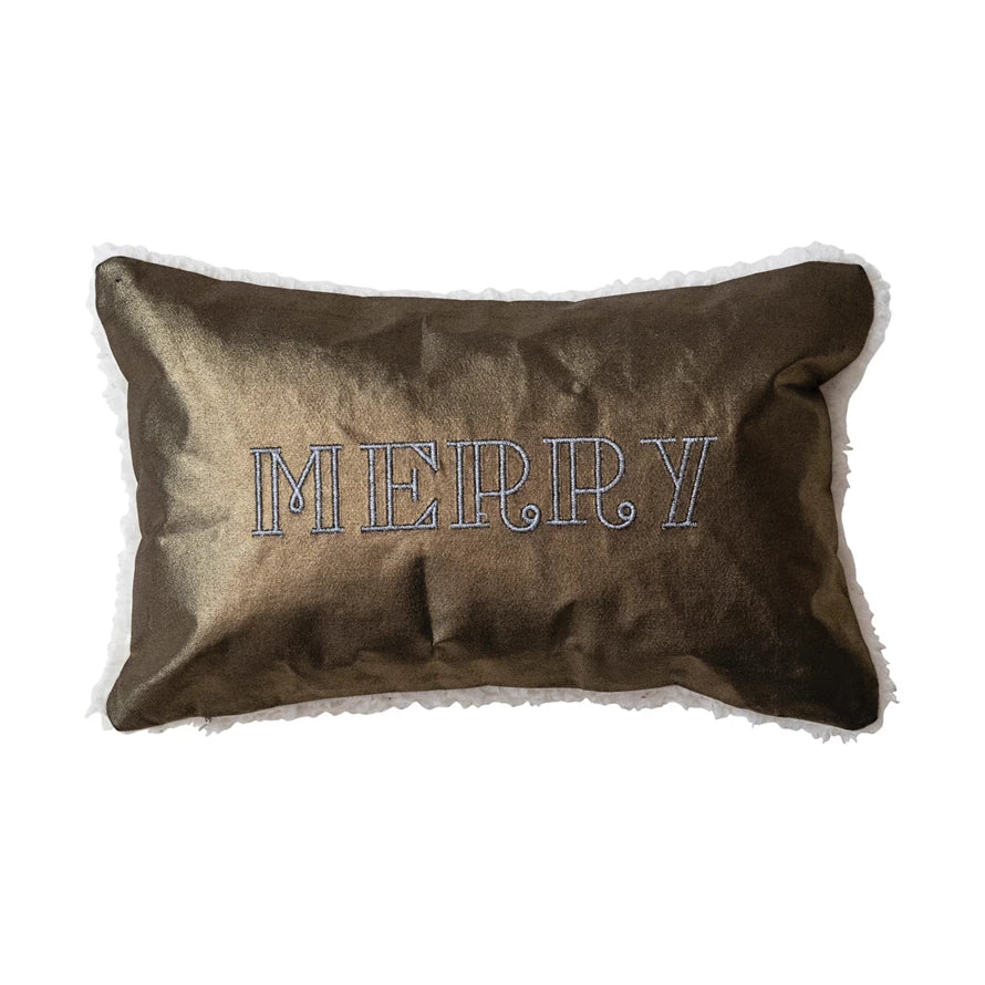 Metallic Silver 'Merry' Pillow