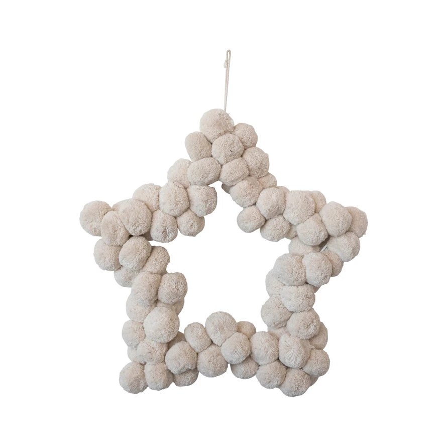 PomPom Star Shaped Wreath