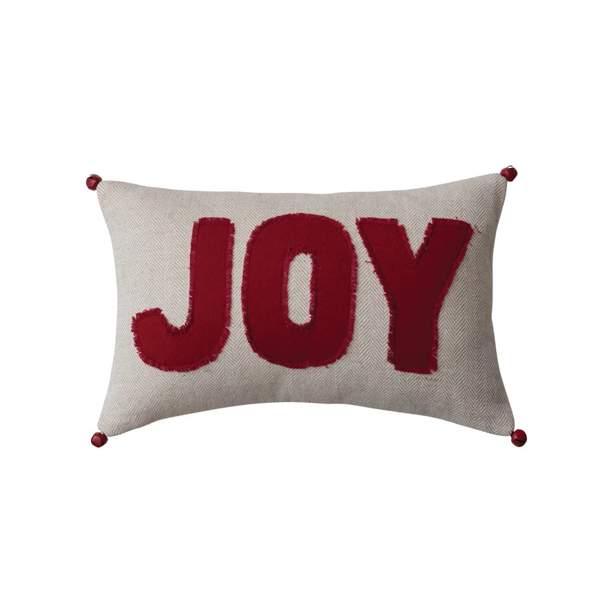 "Joy" Pillow w Jingle Bells