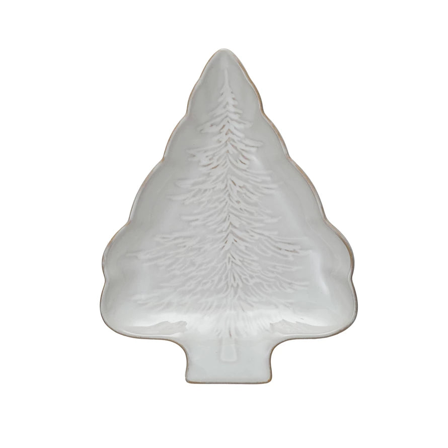 Wht Tree Shape/Design Plate