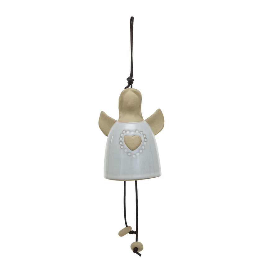 Angel Bell w Heart/Rope Hanger