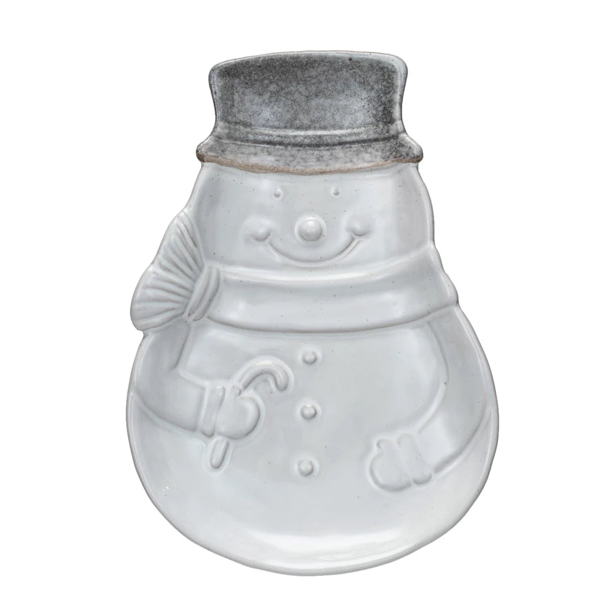 Ant Wht Snowman Shaped Plate