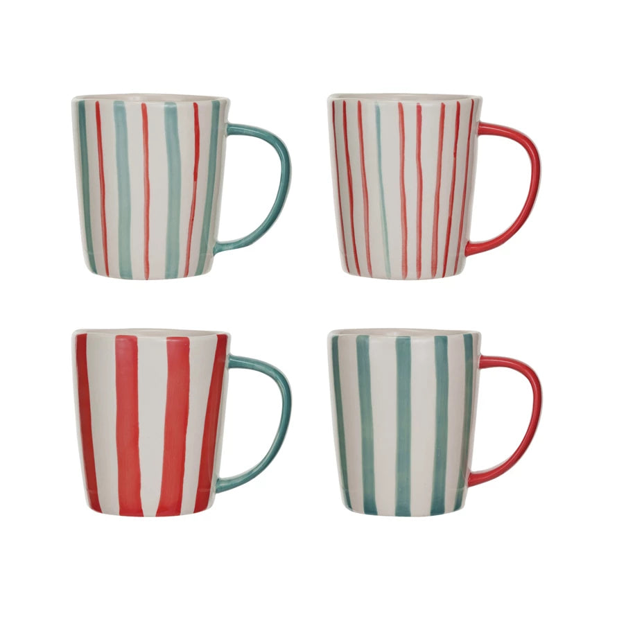 Hand-Painted Striped Mug