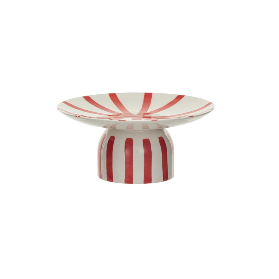 Red&Cream Stoneware Pedestal