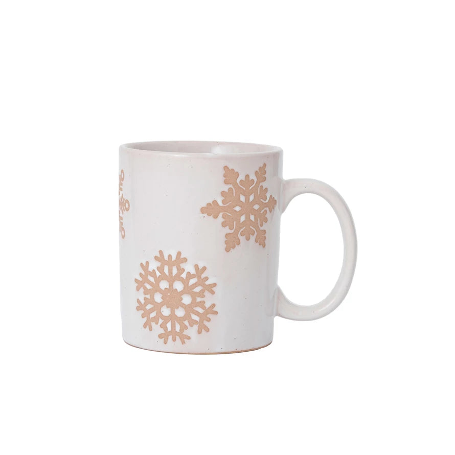 Stoneware Mug w Snowflakes