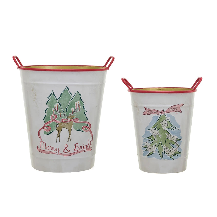 Xmas Buckets w Handles