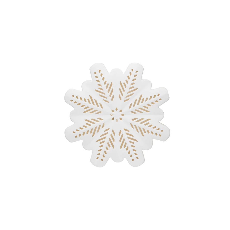 Stoneware Bisque LED Snowflake