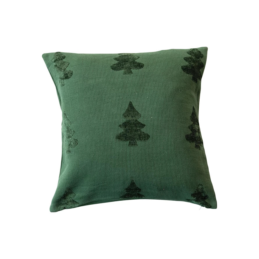 20" Green Pillow Green Trees