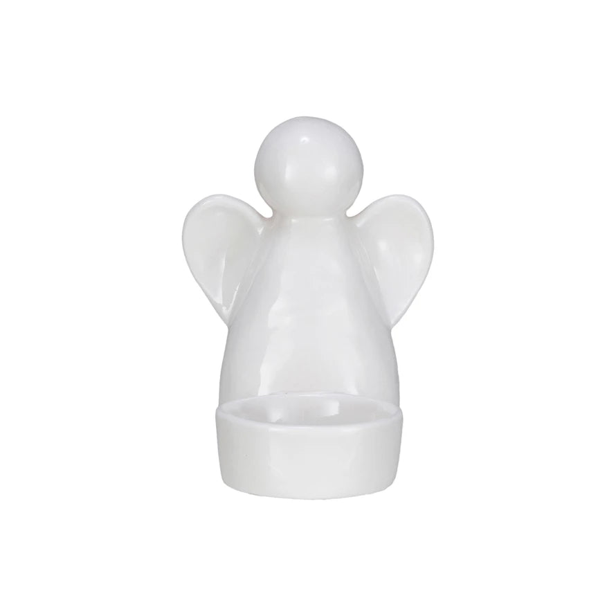 Wht Angel Tealight Holder