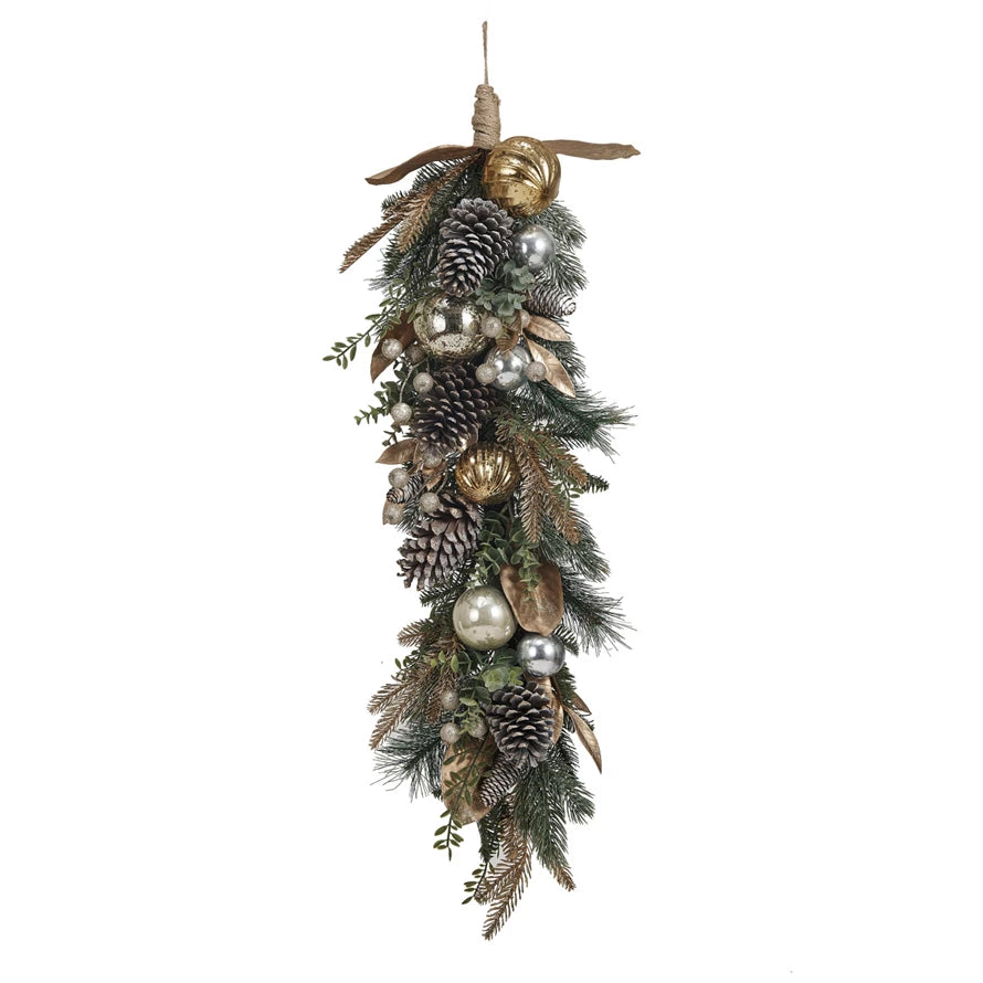 Faux Pine/Pinecone w Ornaments