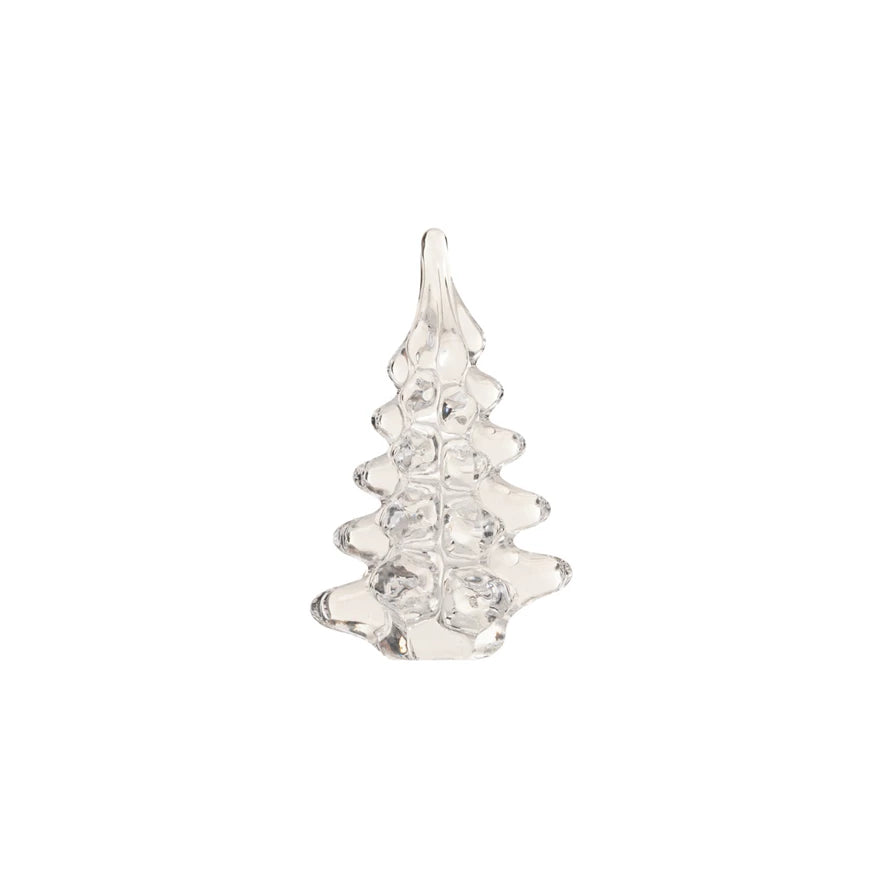 5" Clear Glass Xmas Tree