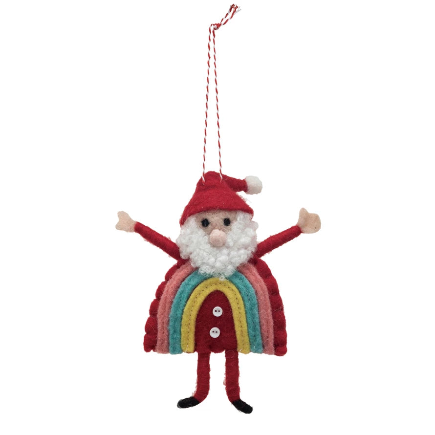 Rainbow Santa Ornament