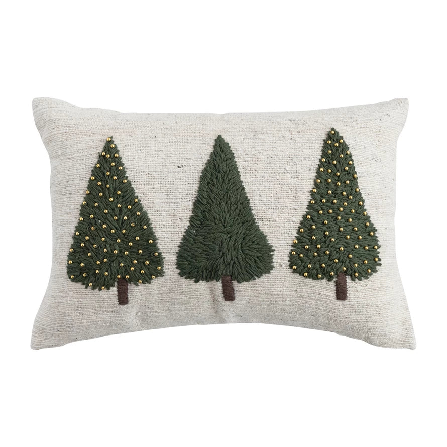 Gr. Trees/Gold Beads Pillow