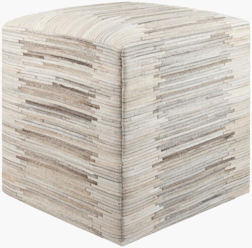 Zander Ottoman, Cream Hide