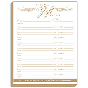 Gift Tracker Wedding Notepad