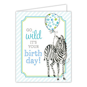 Go Wild Zebra Birthday Card