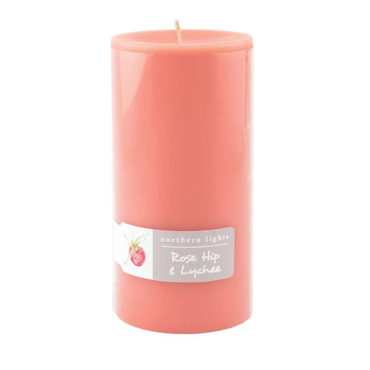 Rose Hip & Lychee Pillar Candle - 3x6