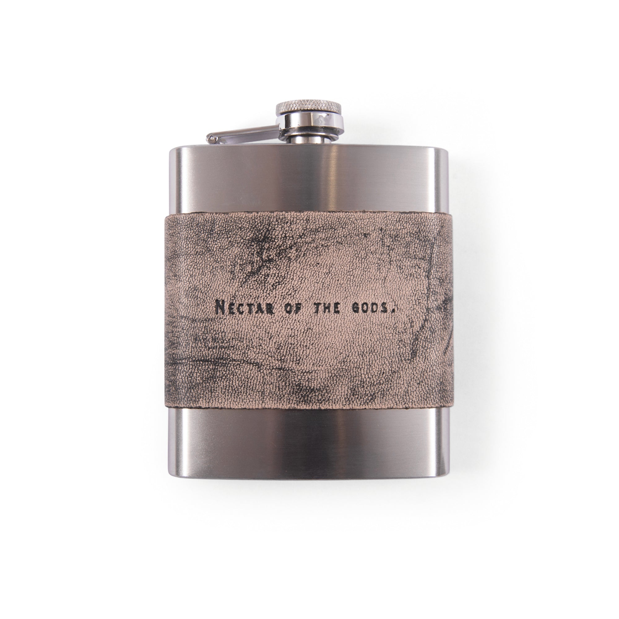 Grey Leather Quote Flasks