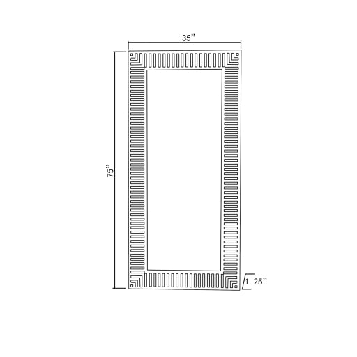 Colossae White Mirror - 75"x35