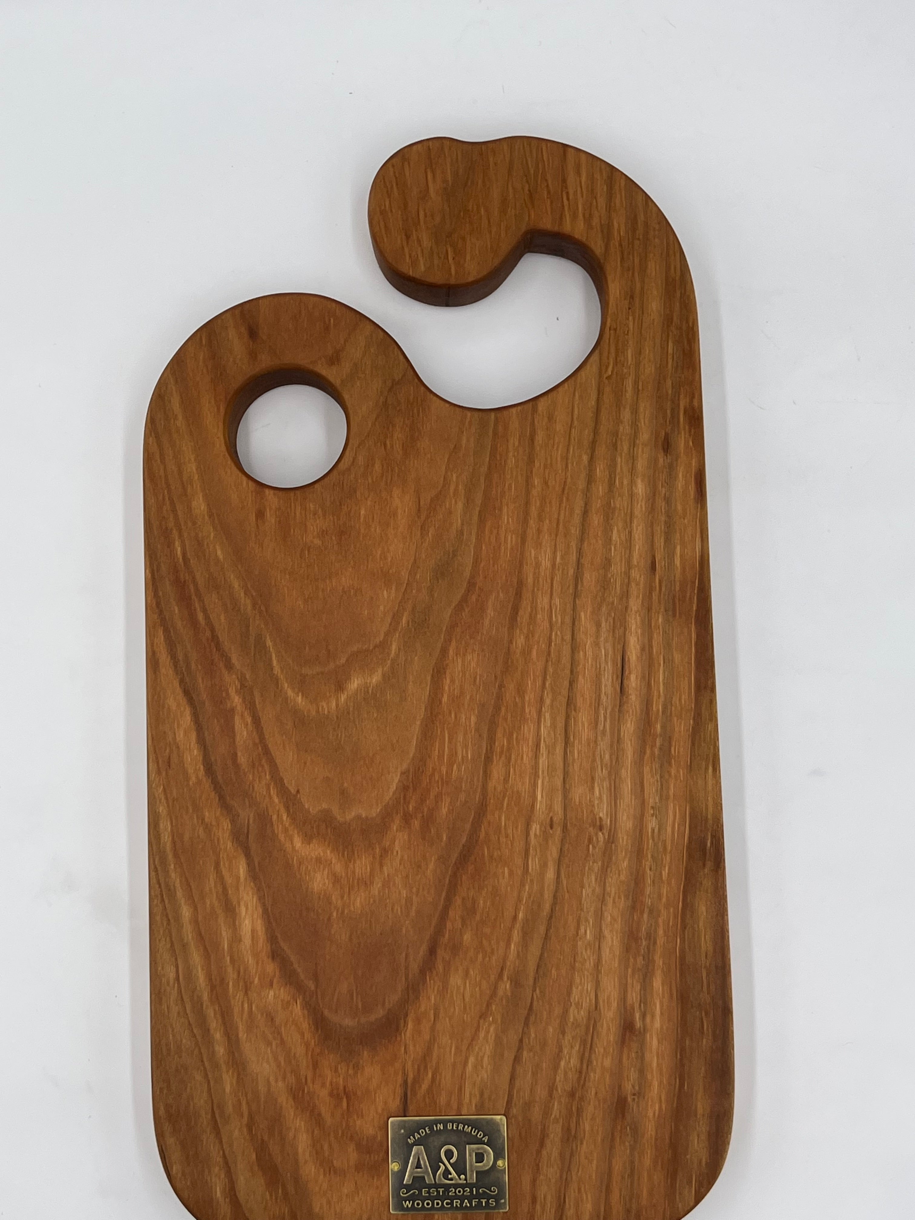 Large Cherry Board w/  Carved Handle