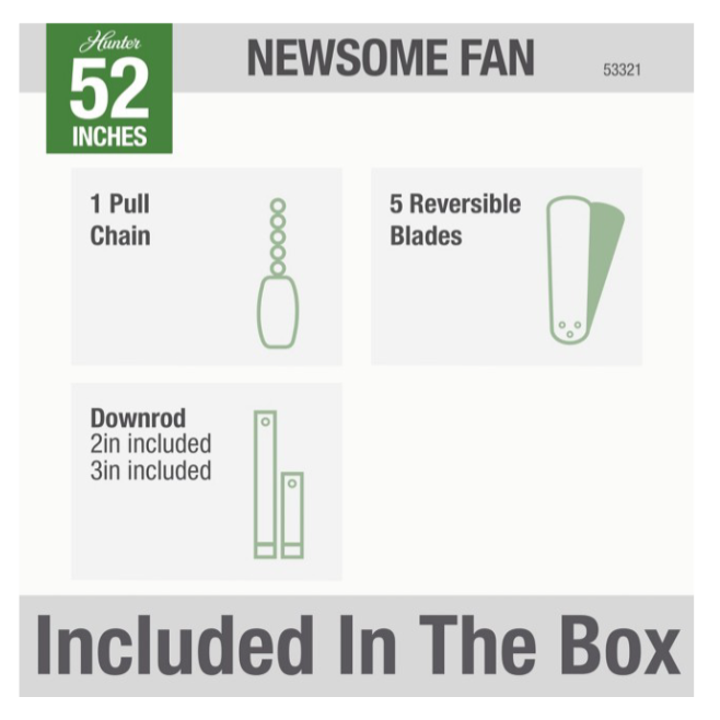 52" Newsome No Light Fan