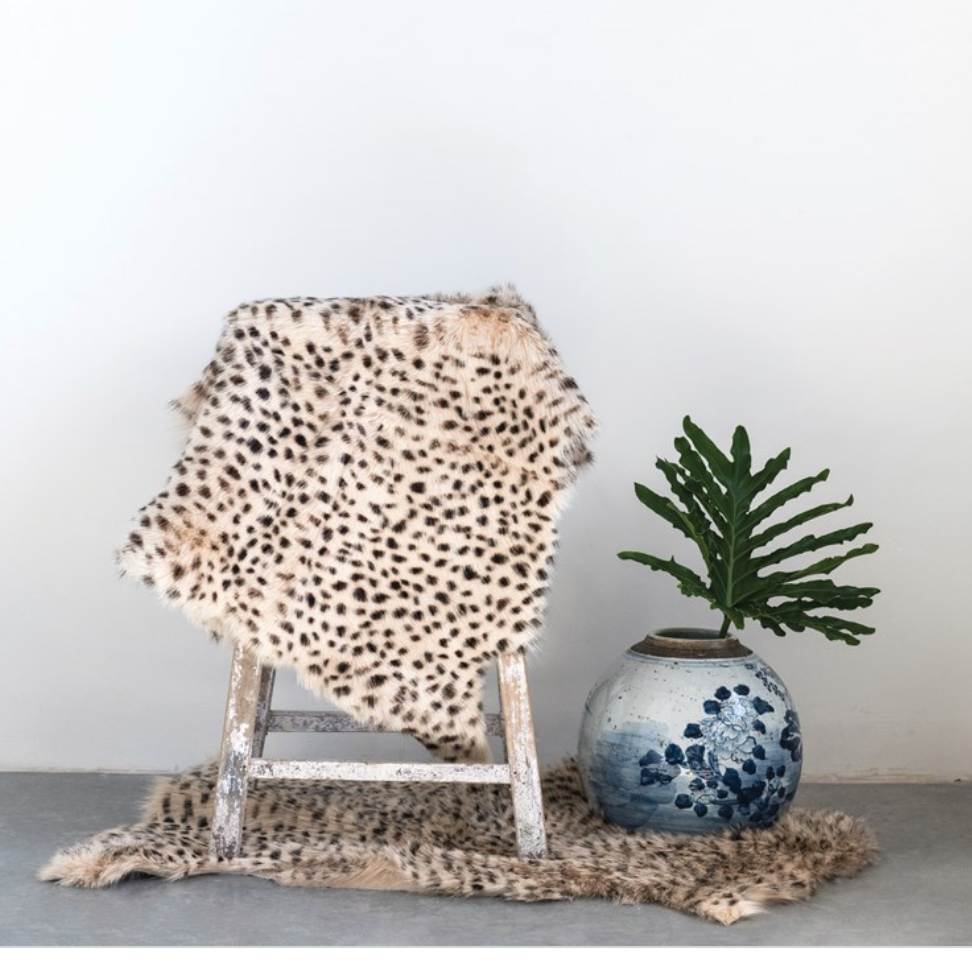 Leopard Goat Fur Rug - 2x3