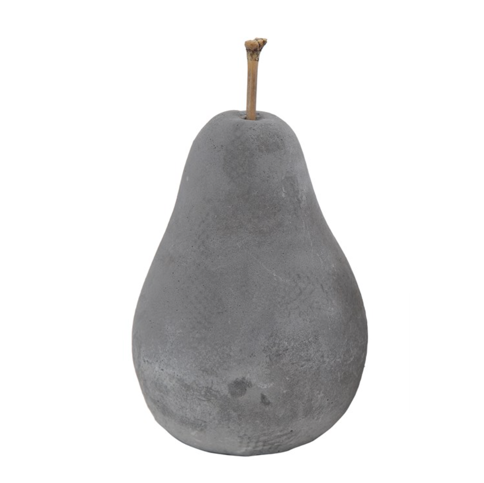 5" Cement Pear Decoration