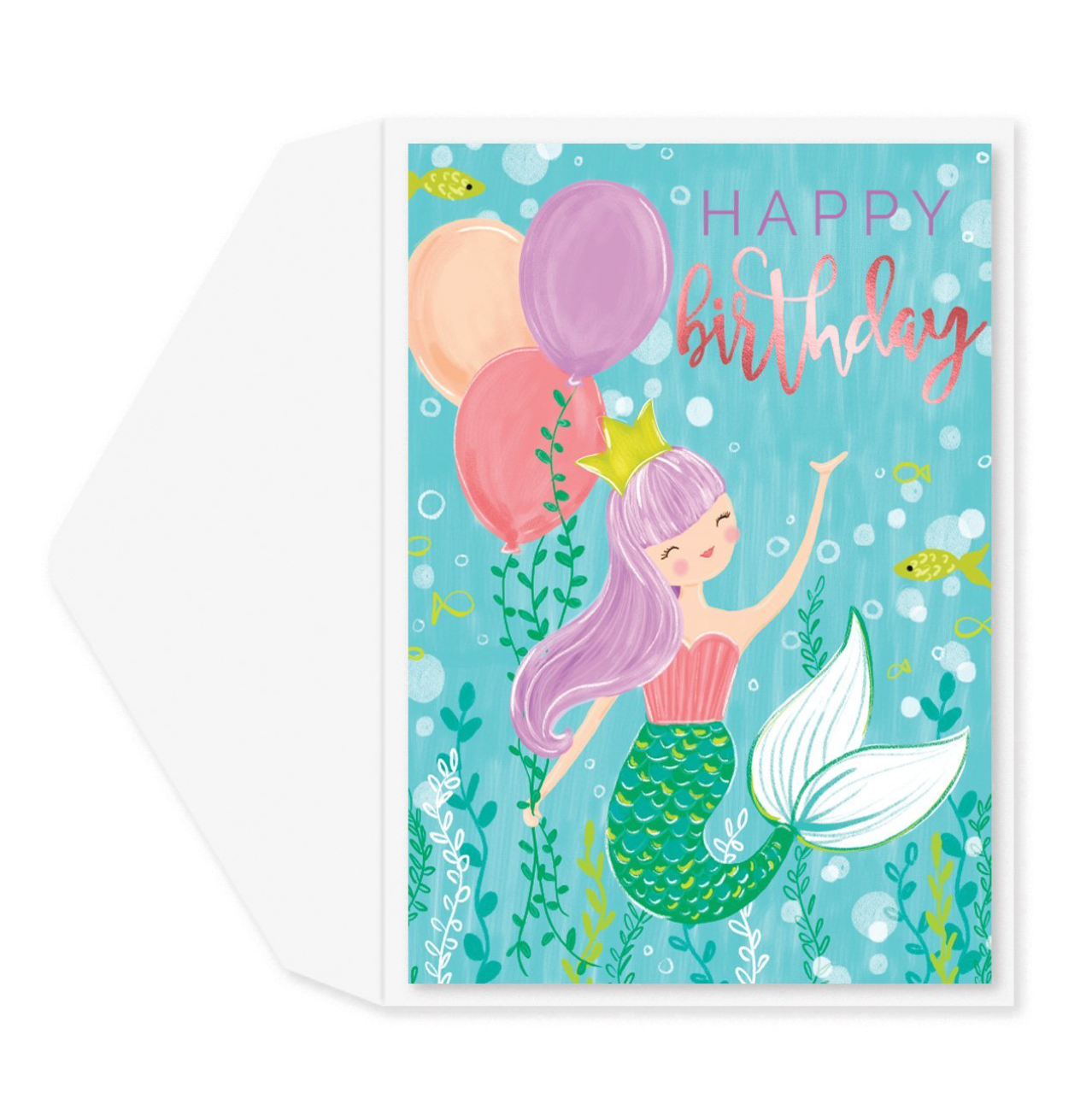 Mermaid Princess Birthday Card