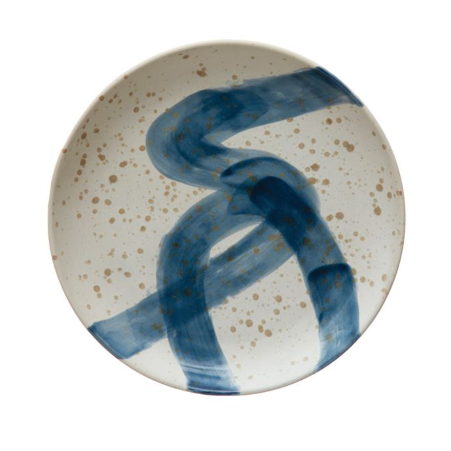 Round Stoneware Plate - Blue